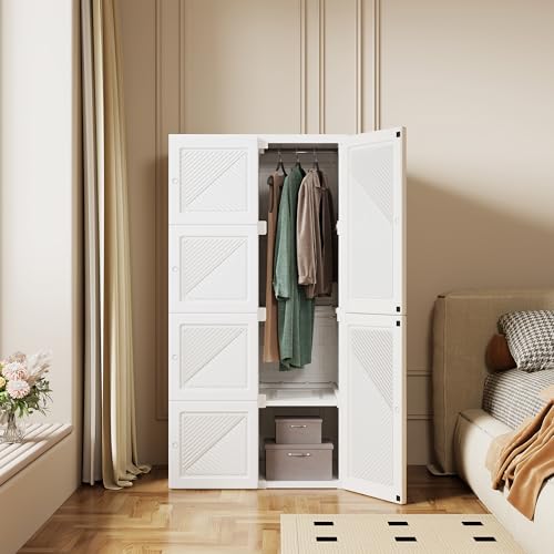Caluself Tragbarer Kleiderschrank für Schlafzimmer, 69 x 50 x 170 cm, Faltbarer multifunktionaler Kleiderschrank mit magnetischen transparenten Türen Caluself Tragbarer Kleiderschrank für Schlafzimmer, 69 x 50 x 170 cm, Faltbarer multifunktionaler Kleiderschrank mit magnetischen transparenten Türen von Caluself