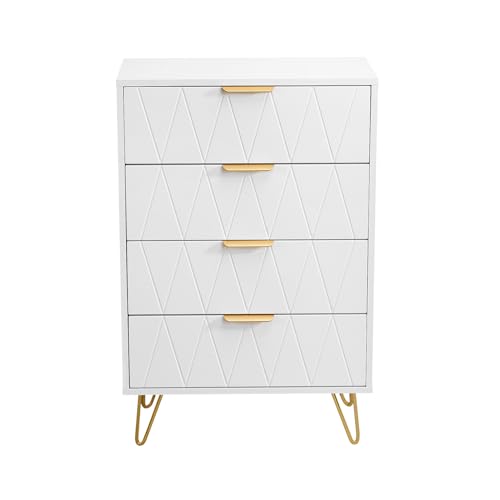 Caluself Weiße Furnierplatte rautenförmige Blisterbox Kommode mit Vier Schubladen Caluself Weiße Furnierplatte rautenförmige Blisterbox Kommode mit Vier Schubladen von Caluself