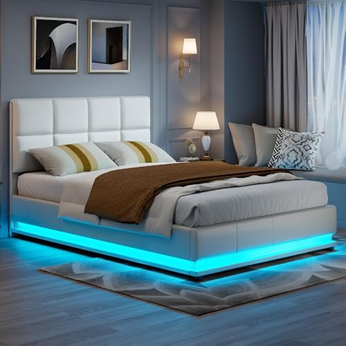 Caluself bedDouble Storage Bed LED Lighting with Gas Pressure Bar Storage Function with USB Charging Quick Assembly PU Metal Bed Frame Classic Adult Suitable for Bedroom P4q7R3 Caluself bedDouble Storage Bed LED Lighting with Gas Pressure Bar Storage Function with USB Charging Quick Assembly PU Metal Bed Frame Classic Adult Suitable for Bedroom P4q7R3 von Caluself