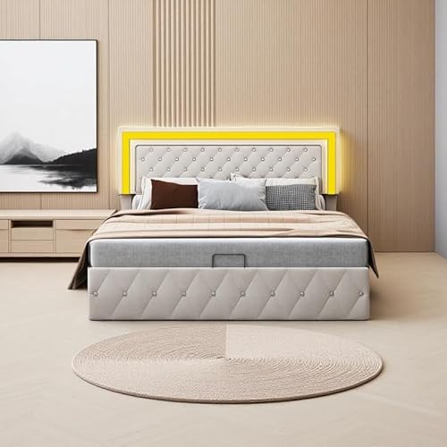 Caluself lit Double Storage with LED Lighting USB chargingGas rodStorage Function Quick assemblyVelvetMetal framemodernAdults Suitable for Room.6dK7fN.R8s3mX Caluself lit Double Storage with LED Lighting USB chargingGas rodStorage Function Quick assemblyVelvetMetal framemodernAdults Suitable for Room.6dK7fN.R8s3mX von Caluself