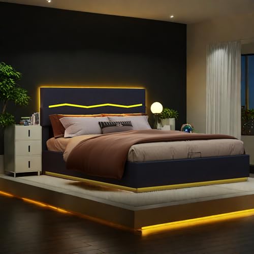 lit YCZ Cama tapizada de x Con iluminación LED y carga USB, cama Doble Con espacio de almacenamiento, cama de invitados, cama de invitados, sin colchón.K9i8iX lit YCZ Cama tapizada de x Con iluminación LED y carga USB, cama Doble Con espacio de almacenamiento, cama de invitados, cama de invitados, sin colchón.K9i8iX von Caluself