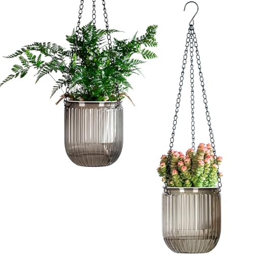 Calvalor 11.5cm 2er Set hängepflanzen Topf Hängeblumentöpfe aussen Hängeampel außen blumenampel hängend innen hängetopf für Pflanzen Hängetöpfe hängender blumentopf hängend hänge blumentöpfe hängende von Calvalor