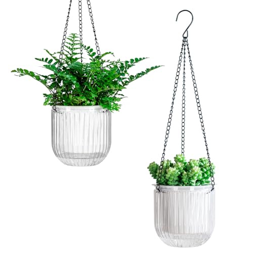 Calvalor 13.5cm 2er Set hängepflanzen Topf Hängeblumentöpfe aussen Hängeampel außen blumenampel hängend innen hängetopf für Pflanzen Hängetöpfe hängender blumentopf von Calvalor