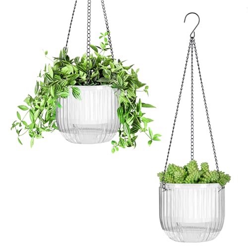 Calvalor 16.5cm 2er Set hängepflanzen Topf Hängeblumentöpfe aussen Hängeampel außen blumenampel hängend innen hängetopf für Pflanzen Hängetöpfe hängender blumentopf hängend hänge blumentöpfe hängende von Calvalor