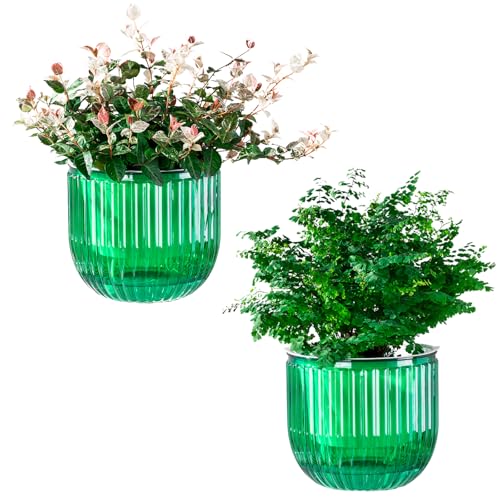 Calvalor Selbstbewässerungstopf Pflanzentopf Blumentopf übertopf, Ø 16.5cm 2er-Pack übertöpfe für Zimmerpflanzen Pflanztöpfe, Blumentöpfe Hydrokultur Topf, Blumenkübel Outdoor Pflanztopf von Calvalor
