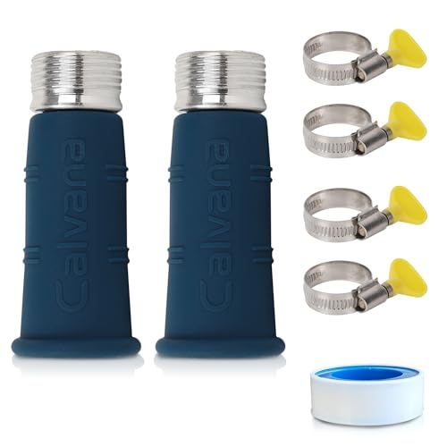 Calvana 2er-Pack Wasserschlauch-Adapter, verdickter Wohnmobil-Wasserhahn-Adapter, Spültischarmatur auf Gartenschlauch-Adapter, einfach an Waschbeckenarmatur anzuschließen, gesichert mit kostenlosen Calvana 2er-Pack Wasserschlauch-Adapter, verdickter Wohnmobil-Wasserhahn-Adapter, Spültischarmatur auf Gartenschlauch-Adapter, einfach an Waschbeckenarmatur anzuschließen, gesichert mit kostenlosen von Calvana