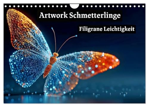 Artwork Schmetterlinge - Filigrane Leichtigkeit (Wandkalender 2026 DIN A4 quer), CALVENDO Monatskalender: Kalenderkunst in schwebender Leichtigkeit (CALVENDO Tiere) von Calvendo