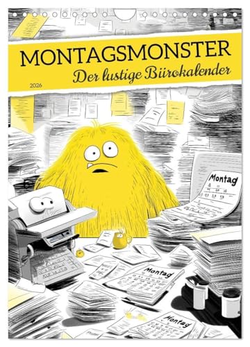 Montagsmonster - der lustige Bürokalender (Wandkalender 2026 DIN A4 hoch), CALVENDO Monatskalender: Lustiger Bürokalender mit den Monstern vom Montag: ... für Kollegen. (CALVENDO Spass) von Calvendo