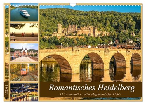 Romantisches Heidelberg – 12 Traummotive voller Magie und Geschichte (Wandkalender 2026 DIN A3 quer), CALVENDO Monatskalender: Traumansichten der romantischen Stadt (CALVENDO Orte) von Calvendo