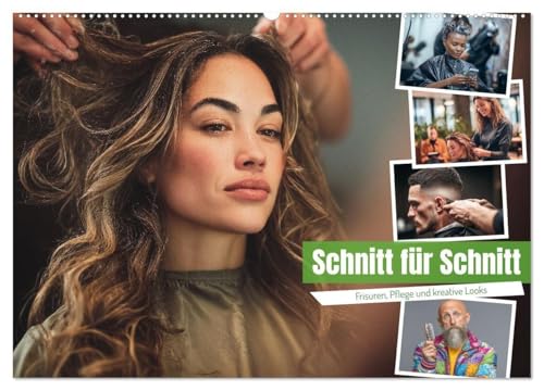 Schnitt Für Schnitt (Wandkalender 2026 DIN A2 quer), CALVENDO Monatskalender: Mit Schere, Kamm und einem Lächeln, zauberst du aus Bad-Hair-Days echte ... das jeden Tag aufs Neue. (CALVENDO Menschen) von Calvendo