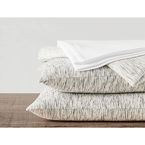 Calvin Klein Moderne Baumwoll-Strata 1 Paar Kissenbezüge, Melierter Marmor, King Pillowcase Pair, 2 von Calvin Klein
