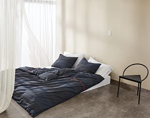 Calvin Klein Printed Essentials, Single, 155X220 cm+80x80 cm Duvet Cover Set, Midnight von Calvin Klein
