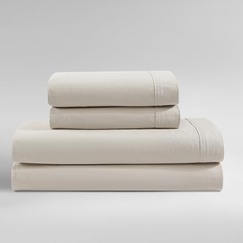 Calvin Klein Queen-Bettwäsche-Set, modernes Bettwäsche-Set aus gewaschenem Baumwoll-Perkal mit tiefen Taschen, super weich und gemütlich, Öko-Tex-Zertifiziert (gewaschenes Perkal, Hellbeige, Calvin Klein Queen-Bettwäsche-Set, modernes Bettwäsche-Set aus gewaschenem Baumwoll-Perkal mit tiefen Taschen, super weich und gemütlich, Öko-Tex-Zertifiziert (gewaschenes Perkal, Hellbeige, von Calvin Klein