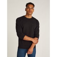 Calvin Klein Rundhalspullover "WAFFLE TEXTURE CN SWEATER", mit Logoprint von Calvin Klein