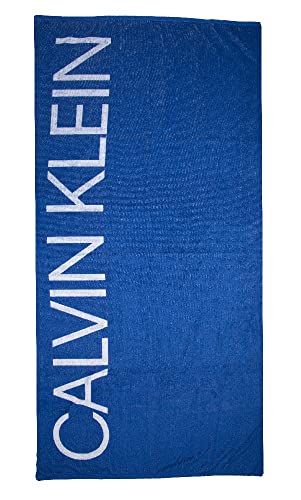 Calvin Klein Strandtuch CK Spa Pool Baumwollschwamm 170 x 90 cm (ca.) Mit Logo Artikel ZM0ZM01936 Towel, C5D Bobby Blue, Einheitsgröße von Calvin Klein