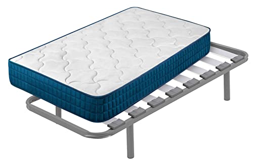 Cama express Viskoelastische Matratze Royal Memory + Hermes Lattenrost mit 4 Beinen von 32 cm | Maße: 90 x 180 cm von Cama express