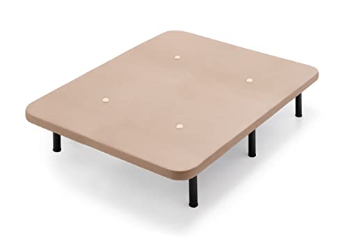 Cama express Gepolsterte Basis mit Beinen von 26 cm, mit atmungsaktivem 3D-Stoff, Maße: 135 x 190 cm, Querstangen, Verstärkung, ideal für Schlafzimmer und Zimmer in Ihrem Zuhause, Beige von Cama express