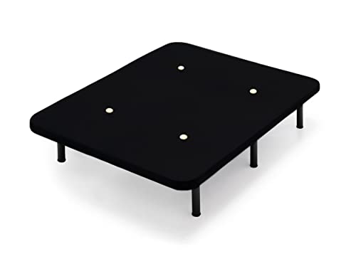 Cama express Gepolsterte Basis mit Beinen von 26 cm, mit atmungsaktivem 3D-Stoff, Maße: 150 x 190 cm, Querstangen, Verstärkung, ideal für Schlafzimmer und Zimmer in Ihrem Zuhause, Schwarz von Cama express