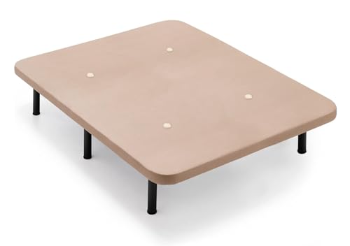 Cama express - Gepolsterter Boden 135 x 180 cm - 3D-Gewebe in Beige - Inklusive Luftventile - Set mit 6 Füßen von 26 cm von Cama express