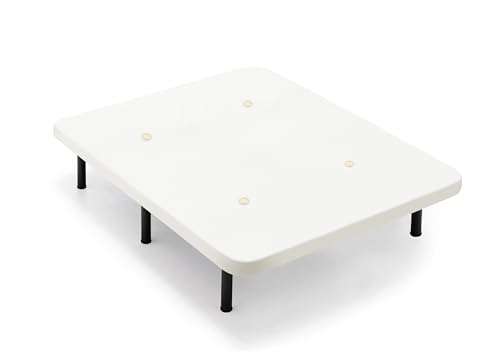 Cama express Gepolsterter Boden mit Luftventilen - Weiß - Set mit 6 Füßen à 32 cm - Maße: 150 x 190 cm von Cama express