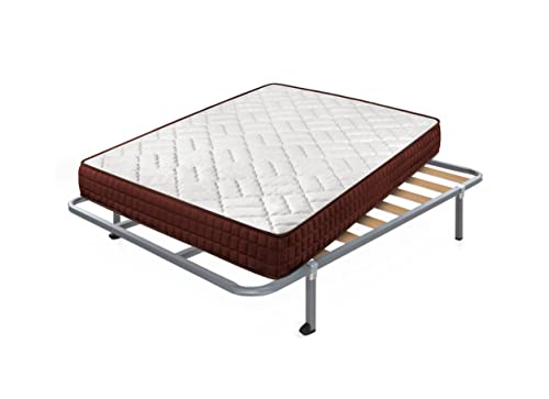 Cama express Matratze Viscosoft Ergos + Lattenrost Hades mit 4 quadratischen Füßen, Medida : 140 x 200 cm von Cama express
