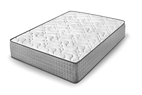 Cama express Viskoelastische Matratze Diamond Fresh | High End Atmungsaktiv und bequem | Unabhängig von den Betten | 3D-Stoff mit hohem Grammatur, Weiß und Grau, 150 x 180 cm von Cama express