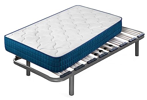 Cama express Viskoelastische Matratze Royal Memory + Apollo Lattenrost mit Beinen, Medida : 80 x 190 cm von Cama express