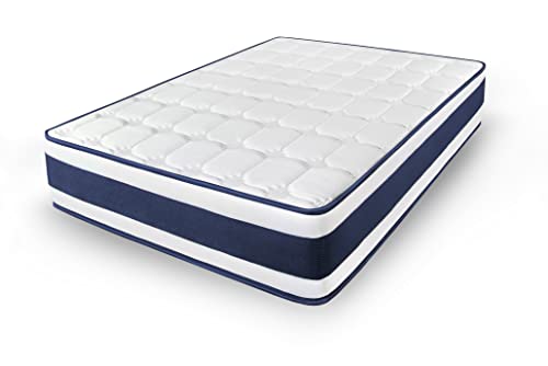 Cama express Viskoelastische Matratze Tresor | Anpassungsfähigkeit und ausgewogenen wendbar für Winter/Sommer, Polyurethan, Weiß/Blau, 135x180 cm Cama express Viskoelastische Matratze Tresor | Anpassungsfähigkeit und ausgewogenen wendbar für Winter/Sommer, Polyurethan, Weiß/Blau, 135x180 cm von Cama express