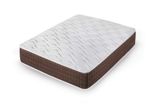 Cama express Viskoelastische Matratze Stylus | unterteilte Zonen | High-End Unabhängigkeit von Betten, Weiß und Braun, 90 x 190 cm von Cama express