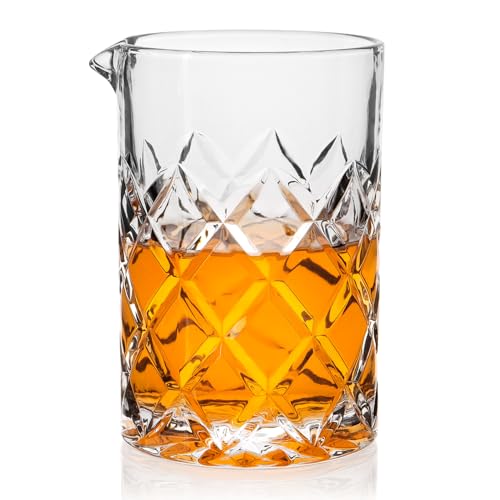Cambareign Cocktail Mixing Glas, 550ml Kristall Cocktail Mixing Krug, Dicker Boden Bar Rührglas für Martini, Mojito, Manhattan von Cambareign