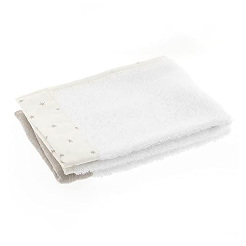 Cambrass - 2er Set Frottee-Handtücher für Babys, super saugfähig, mit Tencel-Faser, Beige, 25 x 35 x 1 cm von Cambrass