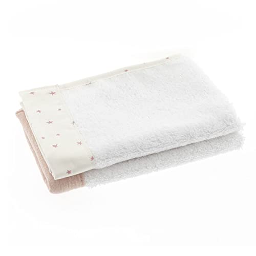 Cambrass - 2er Set Frottee-Handtücher für Babys, super saugfähig, mit Tencel-Faser, Rosa, 25 x 35 x 1 cm von Cambrass