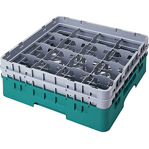 Cambro 16S1214 Camracks Polypropylen Körbe für Stiel und Bechergläser mit 16 Fächern, 1/1 Grösse, Grau, 11.11cm Durchmesser, 9.2cm Maximale Höhe, 2 Stück von Cambro