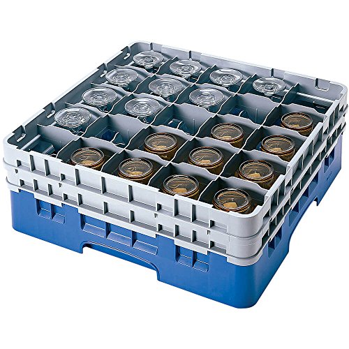 Cambro 20S1114 Camracks Polypropylen Körbe für Stiel und Bechergläser mit 20 Fächern, 1/1 Grösse, Blau, 9.84cm Durchmesser, 29.8cm Maximale Höhe, 2 Stück von Cambro