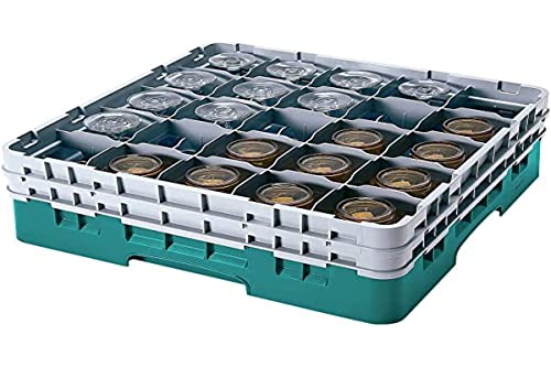 Cambro 20S318 Camracks Polypropylen Körbe für Stiel und Bechergläser mit 20 Fächern, 1/1 Grösse, Türkis, 9.84cm Durchmesser, 9.2cm Maximale Höhe, 5 Stück von Cambro