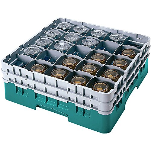 Cambro 20S434 Camracks Polypropylen Körbe für Stiel und Bechergläser mit 20 Fächern, 1/1 Grösse, Türkis, 9.84cm Durchmesser, 13.3cm Maximale Höhe, 4 Stück von Cambro