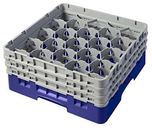 Cambro 20S638 Camracks Polypropylen Körbe für Stiel und Bechergläser mit 20 Fächern, 1/1 Grösse, Marineblau, 9.84cm Durchmesser, 17.4cm Maximale Höhe, 3 Stück von Cambro