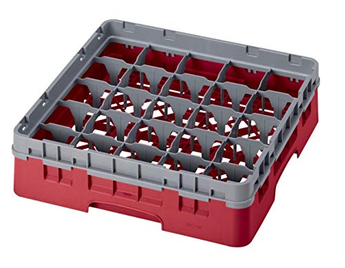 Cambro 25S318 Camracks Polypropylen Körbe für Stiel und Bechergläser mit 25 Fächern, 1/1 Grösse, Preiselbeere, 8.7cm Durchmesser, 9.2cm Maximale Höhe, 5 Stück von Cambro