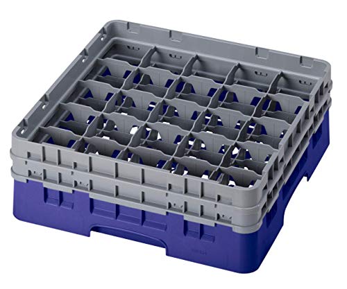 Cambro 25S434 Camracks Polypropylen Körbe für Stiel und Bechergläser mit 25 Fächern, 1/1 Grösse, Marineblau, 8.7cm Durchmesser, 13.3cm Maximale Höhe, 4 Stück von Cambro