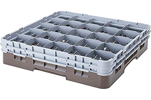 Cambro 25S900 Camracks Polypropylen Körbe für Stiel und Bechergläser mit 25 Fächern, 1/1 Grösse, Braun, 8.7cm Durchmesser, 23.8cm Maximale Höhe, 2 Stück von Cambro