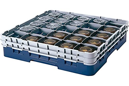Cambro 30S800 Camrack Polypropylen Körbe für Stiel und Bechergläser mit 30 Fächern, 1/1 Grösse, Marineblau, 7.94cm Durchmesser, 21.5cm Maximale Höhe, 2 Stück von Cambro