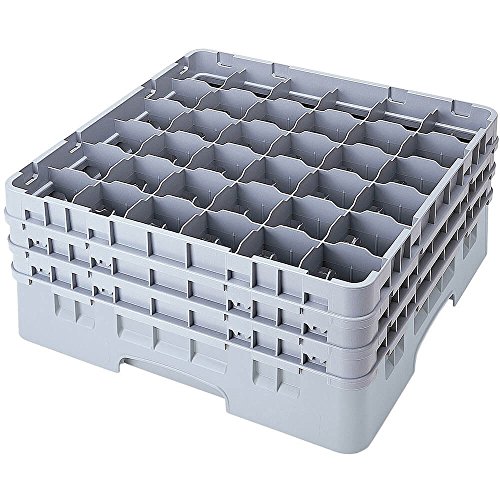 Cambro 36S1214 Camracks Polypropylen Rack für 7.3cm Durchmesser Stiel und Bechergläser, Flaschengrün, 1/1 Grösse, 36 Fächer, 32cm Höhe, 2 Stück von Cambro