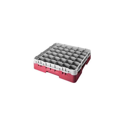 Cambro 36S318 Camracks Polypropylen Rack für 7.3cm Durchmesser Stiel und Bechergläser, Rot, 1/1 Grösse, 36 Fächer, 9.2cm Höhe, 5 Stück von Cambro