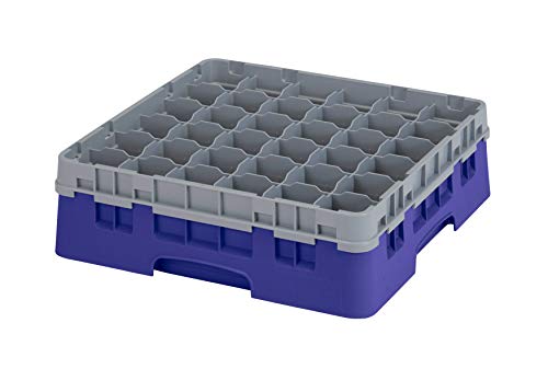 Cambro 36S418 Camracks Polypropylen Rack für 7.3cm Durchmesser Stiel und Bechergläser, Marineblau, 1/1 Grösse, 36 Fächer, 11.4cm Höhe, 5 Stück von Cambro