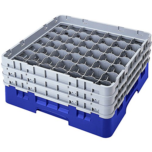 Cambro 49S1114 Camracks Polypropylen Rack für 6.2cm Durchmesser Stiel und Bechergläser, Blau, 1/1 Grösse, 49 Fächer, 29.8cm Höhe, 2 Stück von Cambro