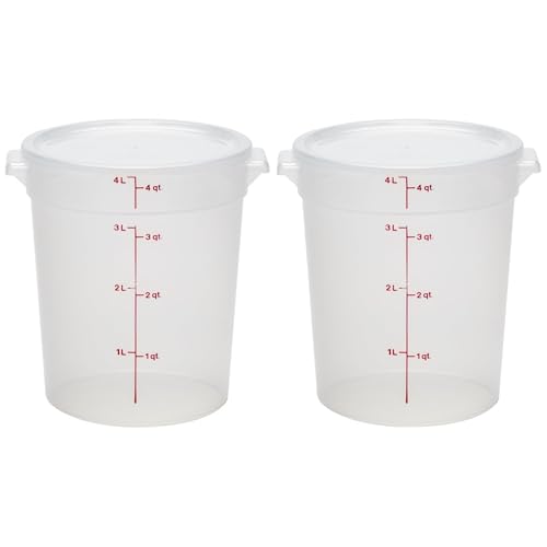 Cambro 4Qt BPA-freie Frischhaltedosen mit Deckel, 2 Stück, blickdicht, ideal für Speisekammer- und Kühlschrank-Organisation, Backen und Mischen von Teig, Industrie und Küche Cambro 4Qt BPA-freie Frischhaltedosen mit Deckel, 2 Stück, blickdicht, ideal für Speisekammer- und Kühlschrank-Organisation, Backen und Mischen von Teig, Industrie und Küche von Cambro