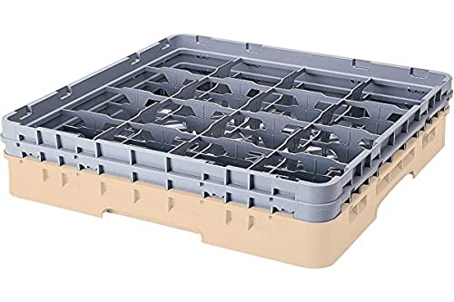 Cambro 9S318 Camracks Polypropylen Rack für 14.9cm Durchmesser Stiel und Bechergläser, Beige, 1/1 Grösse, 9 Fächer, 9.2cm Höhe, 5 Stück von Cambro