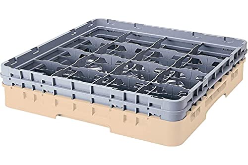 Cambro 9S434 Camracks Polypropylen Rack für 14.9cm Durchmesser Stiel und Bechergläser, Beige, 1/1 Grösse, 9 Fächer, 13.3cm Höhe, 4 Stück von Cambro