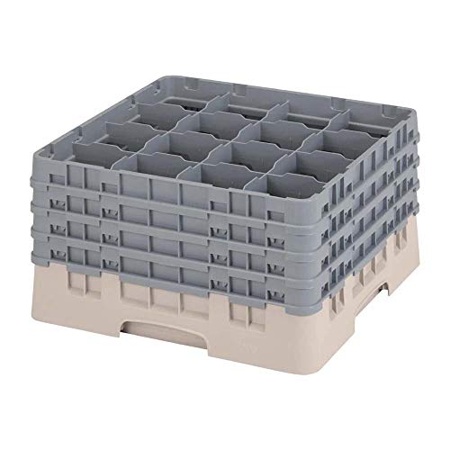 Cambro FD066 Camrack aus Polypropylen, 16 Fächer, max. Glas, 238 mm, 267 mm x 500 mm x 500 mm, Beige von Cambro