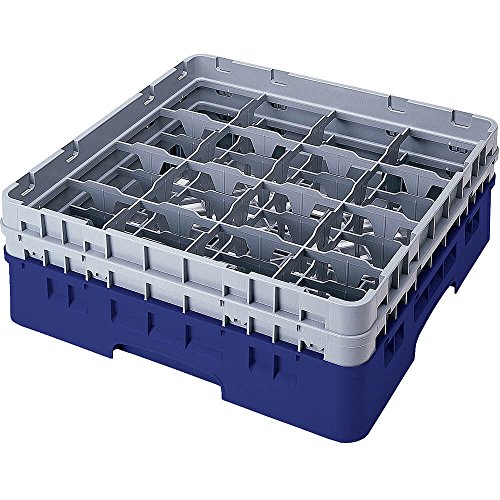 Voetglazenkorf m/1 opzetstuk 500x500 H 143mm max 92mm 16 comp. Cambro 16S318-186 Navy Blue von Cambro